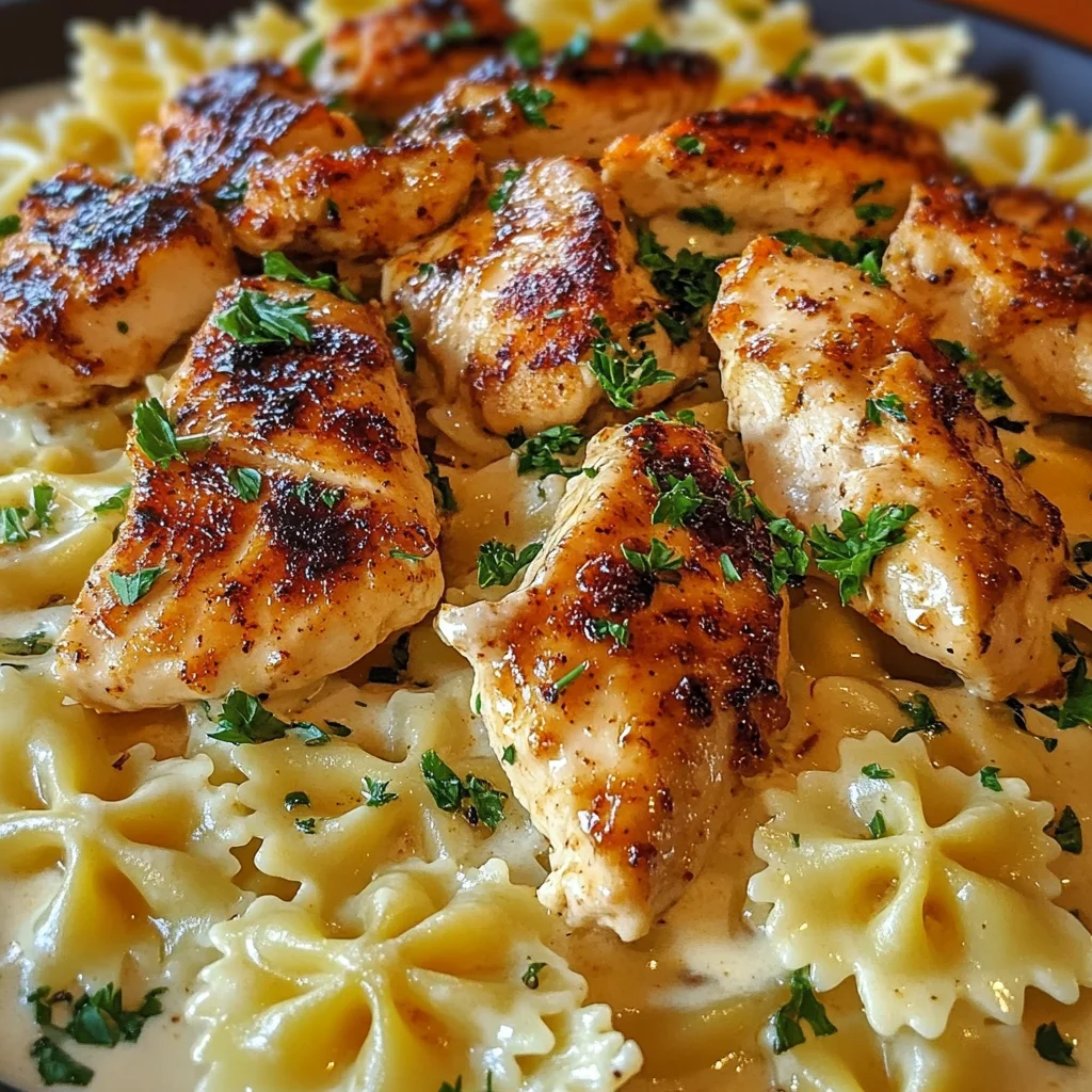 Cheesy Garlic Cajun Chicken Bowtie Pasta