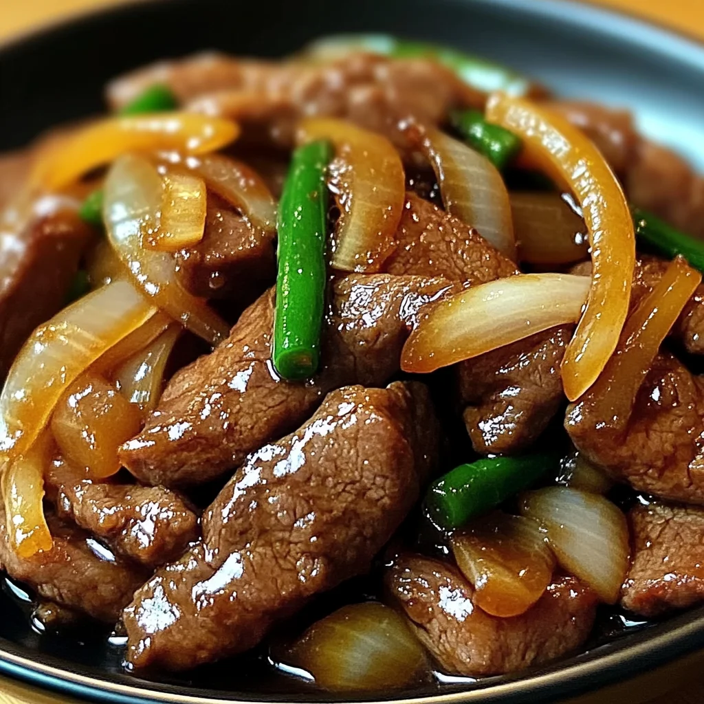 Chinese Beef Stir Fry with Caramelized Onions