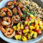 Zesty Shrimp Bowl with Brown Rice & Pineapple Corn Salsa