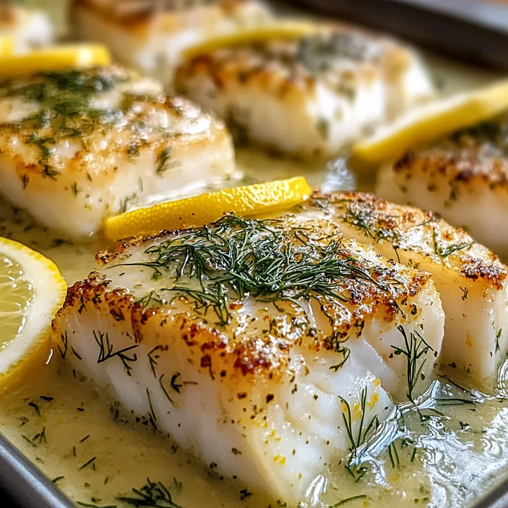 Baked Cod with Lemon-Dill Sauce