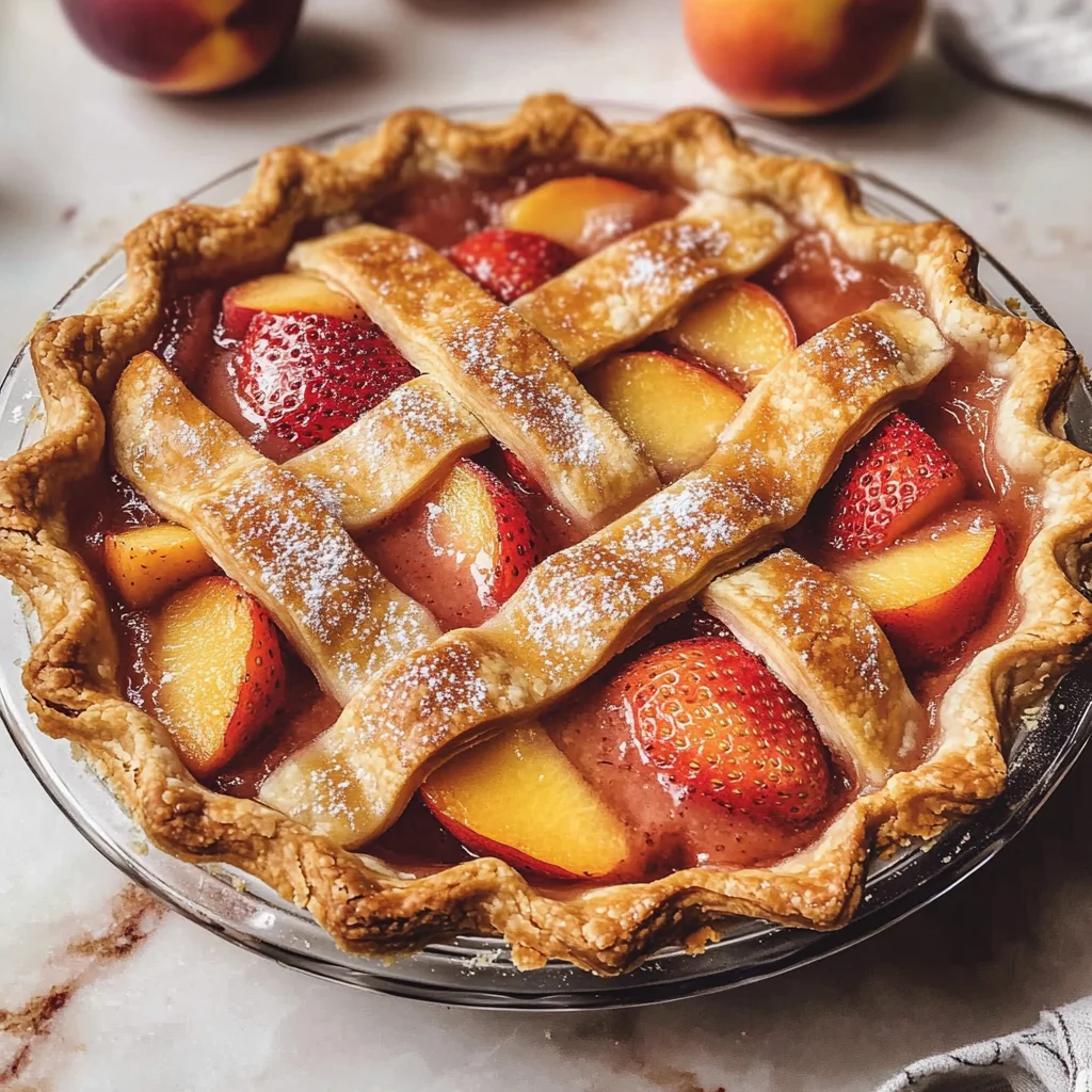 Brown Butter Strawberry Peach Pie