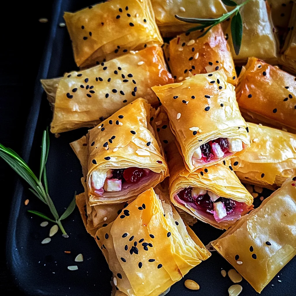 Cranberry and Brie Filo Crackers | Video
