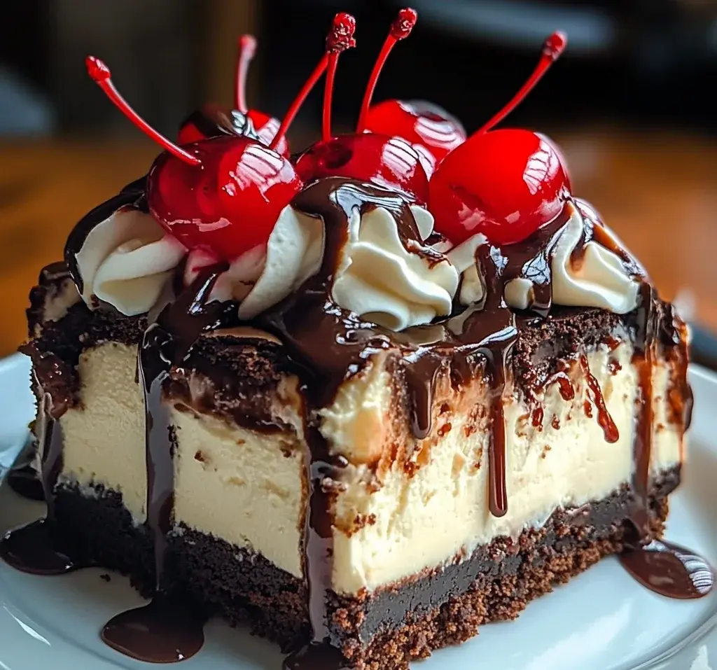 Hot Fudge Sundae Brownie Cheesecake