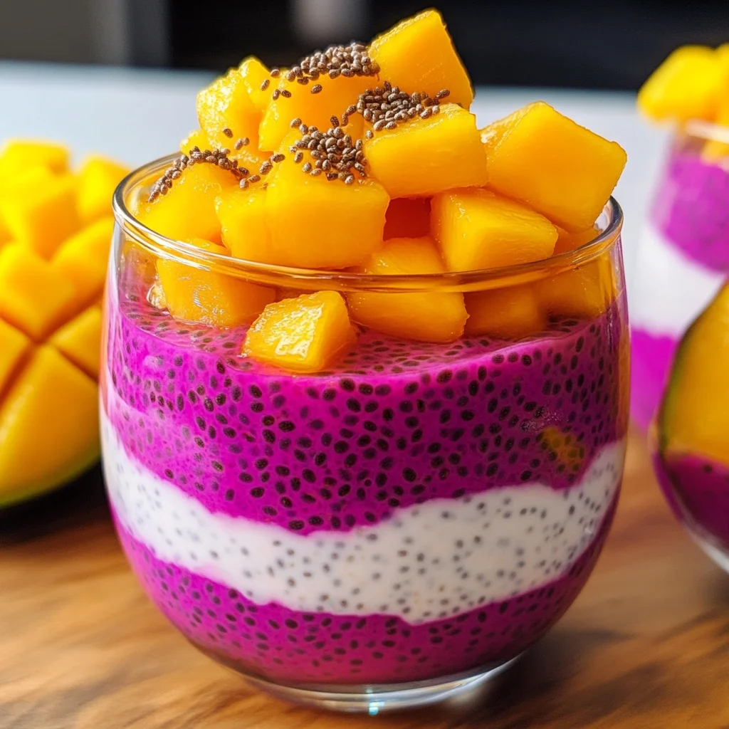 Mango and Dragon Fruit Chia Pudding