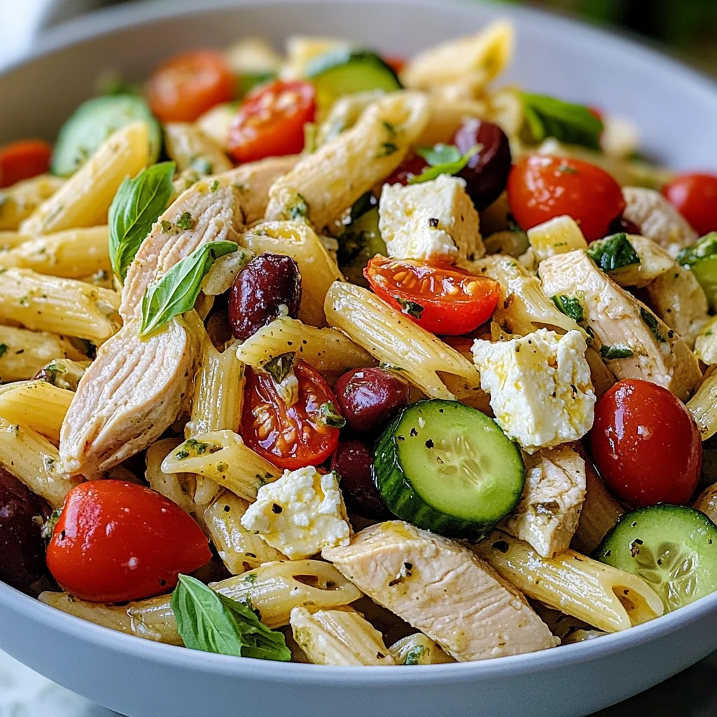 Mediterranean Chicken Pasta Salad