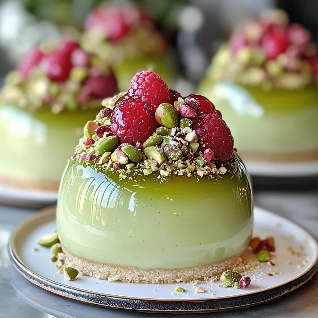 Pistachio & Raspberry Cheesecake Domes