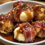 Indulge in Crispy Turkey Turkey Bacon Mozzarella Poppers with Sweet Glaze