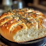 Rustic No-Knead Rosemary Garlic Bread
