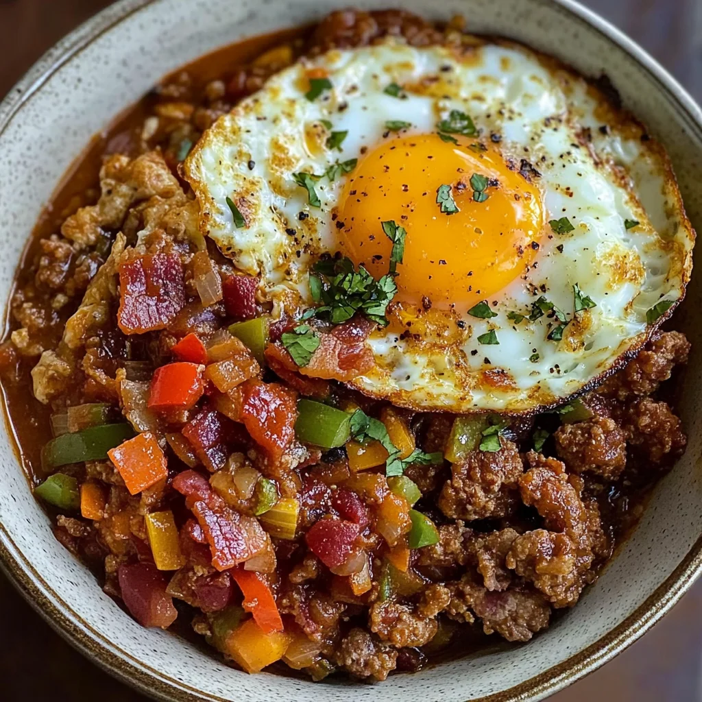 Breakfast Chili and Eggs