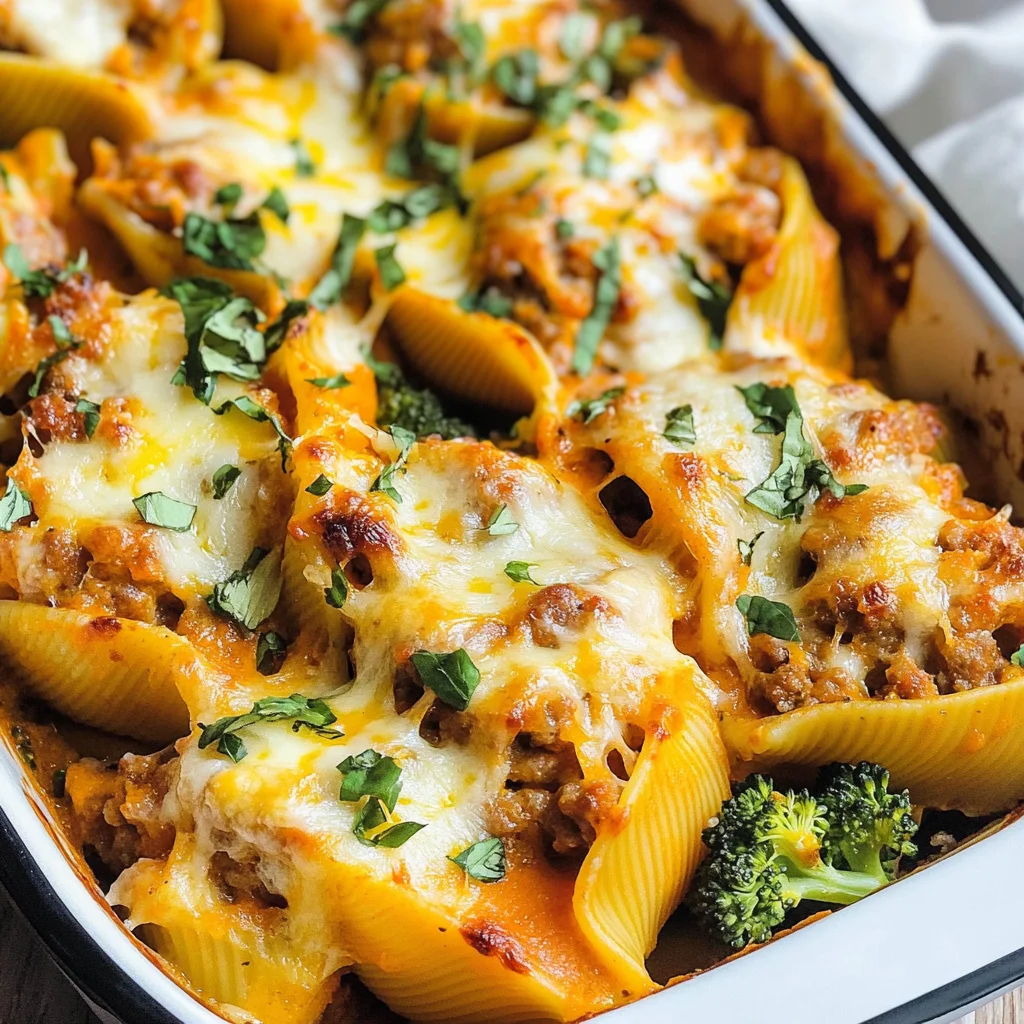 Cheesy Pumpkin and Spicy Sausage Stuffed Shells