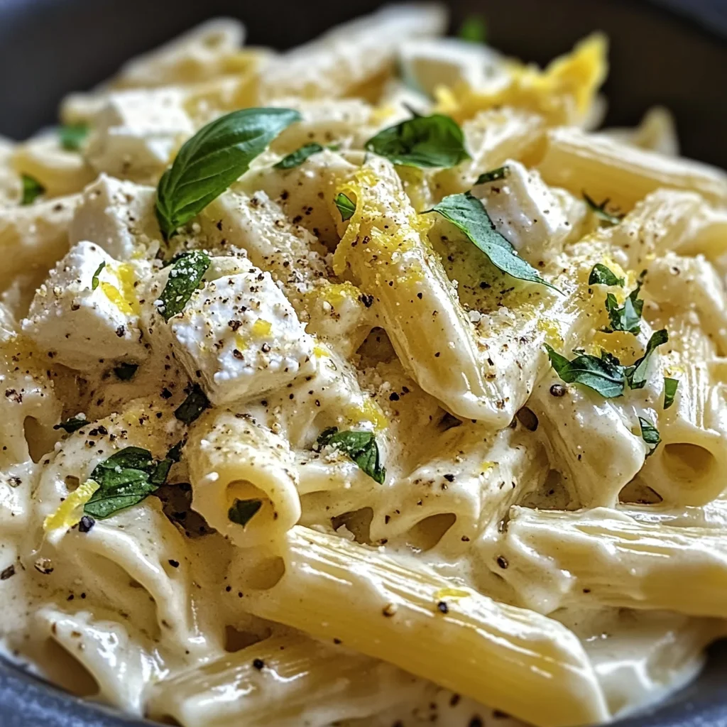 Creamy Lemon Feta Pasta Recipe