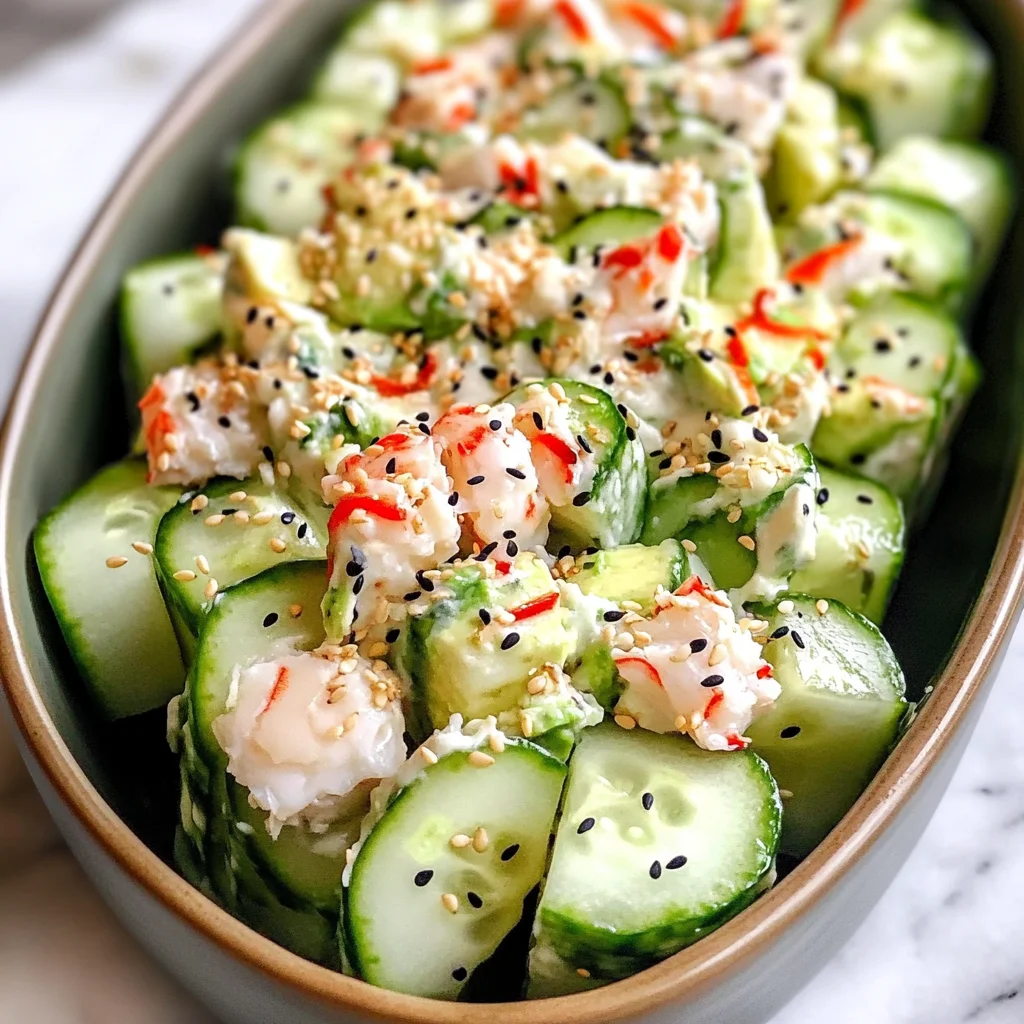 Easy California Roll Cucumber Salad