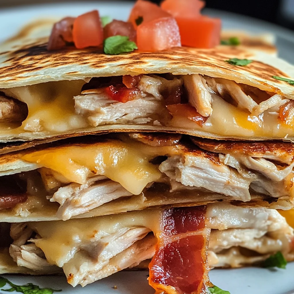 Easy Chicken Turkey Bacon Ranch Quesadilla