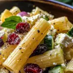 Feta & Cranberry Rigatoni Salad with Lemon Vinaigrette