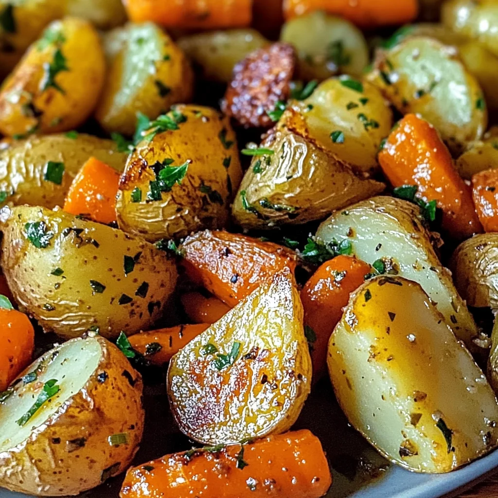 Garlic Herb Roasted Potatoes, Carrots, and Zucchini