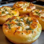 Golden Crust Garlic Rosemary Focaccia Muffins