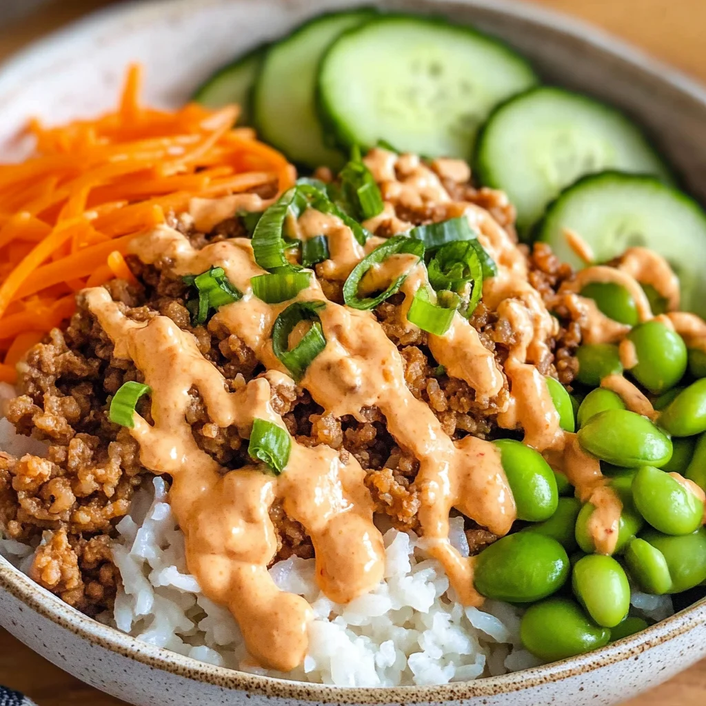 Ground Turkey Rice Bowls with Bang Bang Sauce