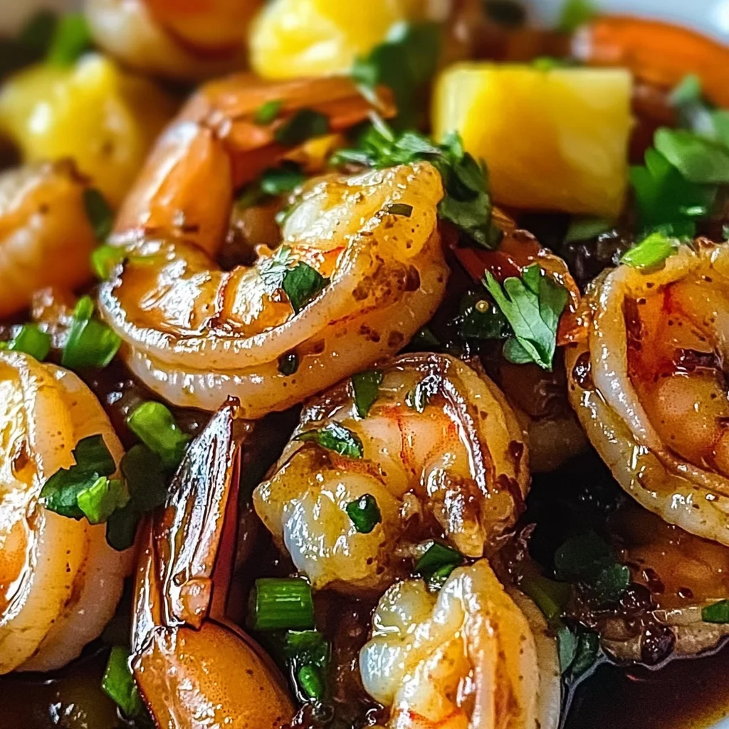 Hawaiian Garlic Shrimp with a Sweet Twist