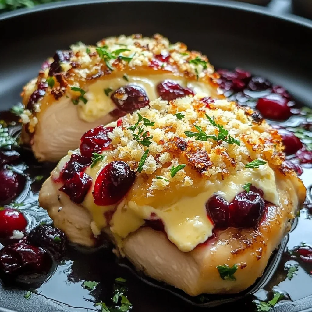 Impressive Cranberry Brie Stuffed Chicken