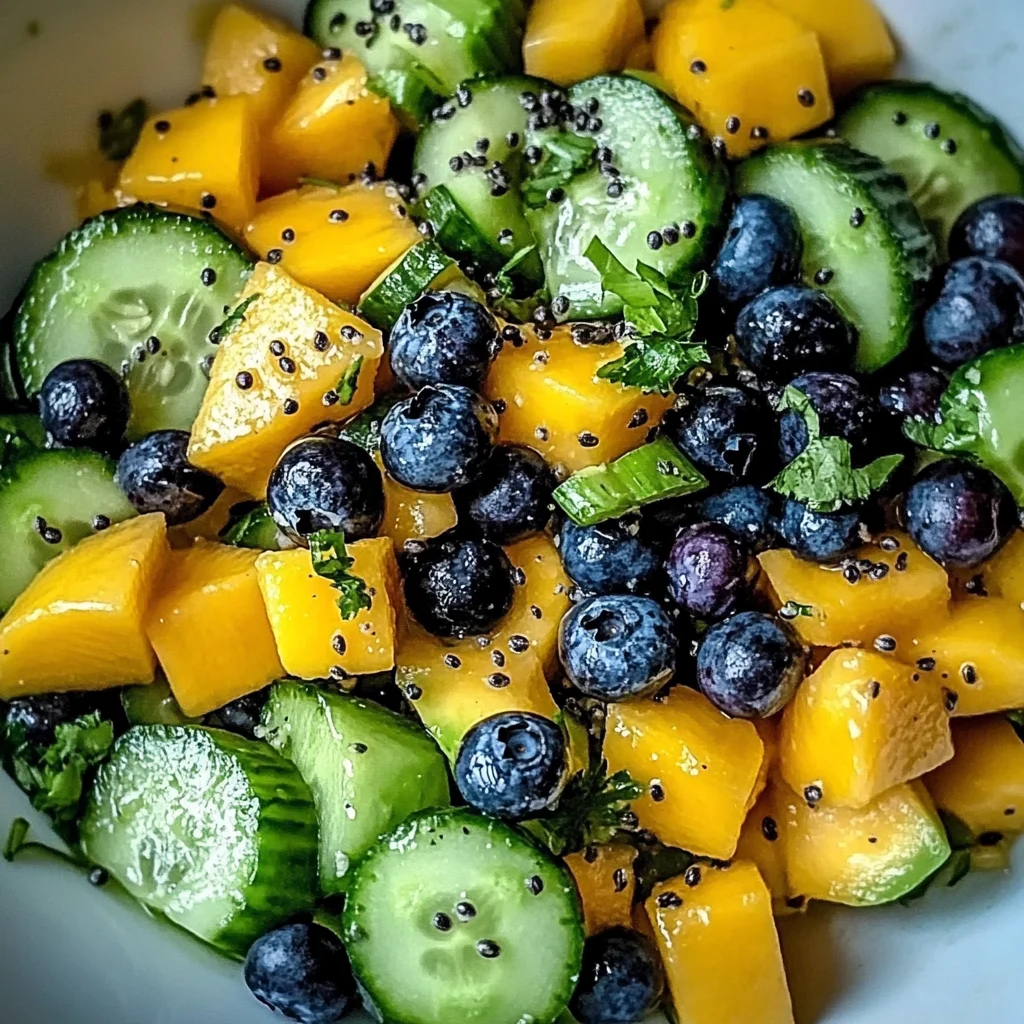 Mango Cucumber Salad with Blueberries and Avocado