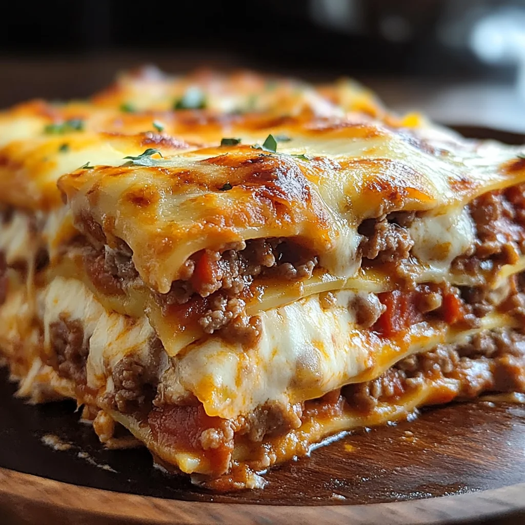 Parmesan Garlic Turkey Bacon Cheeseburger Lasagna Recipe