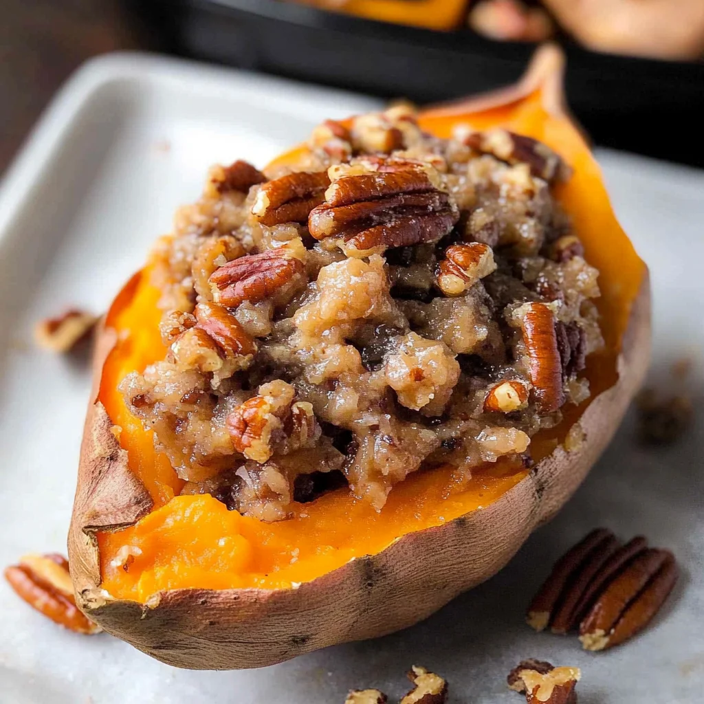 Pecan pie double baked sweet potatoes