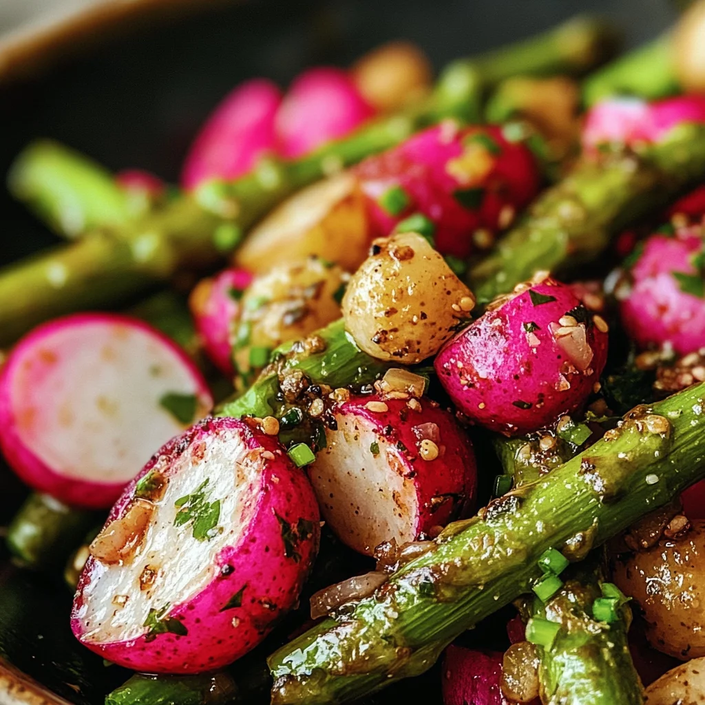 Roasted Asparagus and Radishes with Mustard Vinaigrette