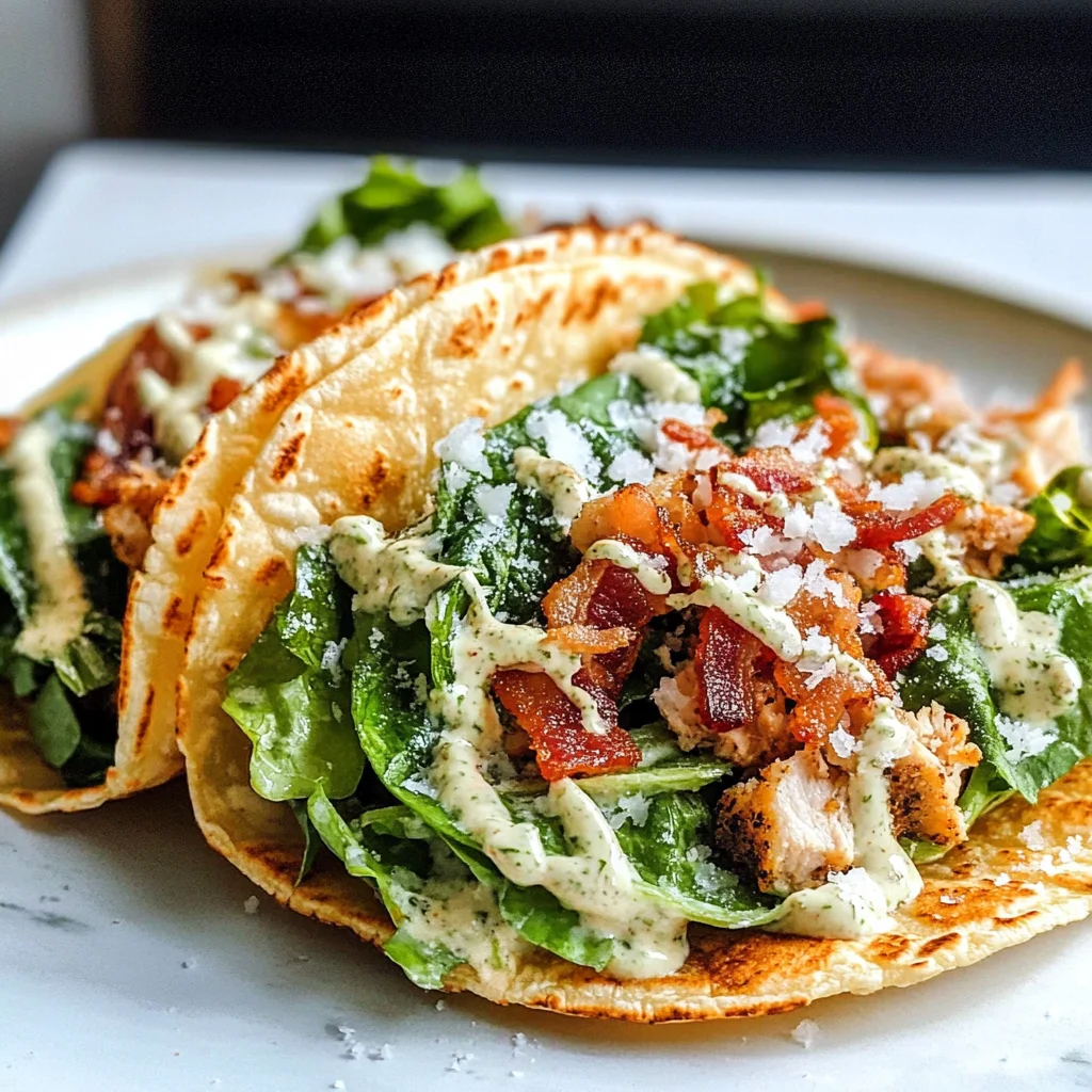 Smash Chicken Caesar Tacos