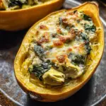 Spinach and Artichoke Stuffed Spaghetti Squash