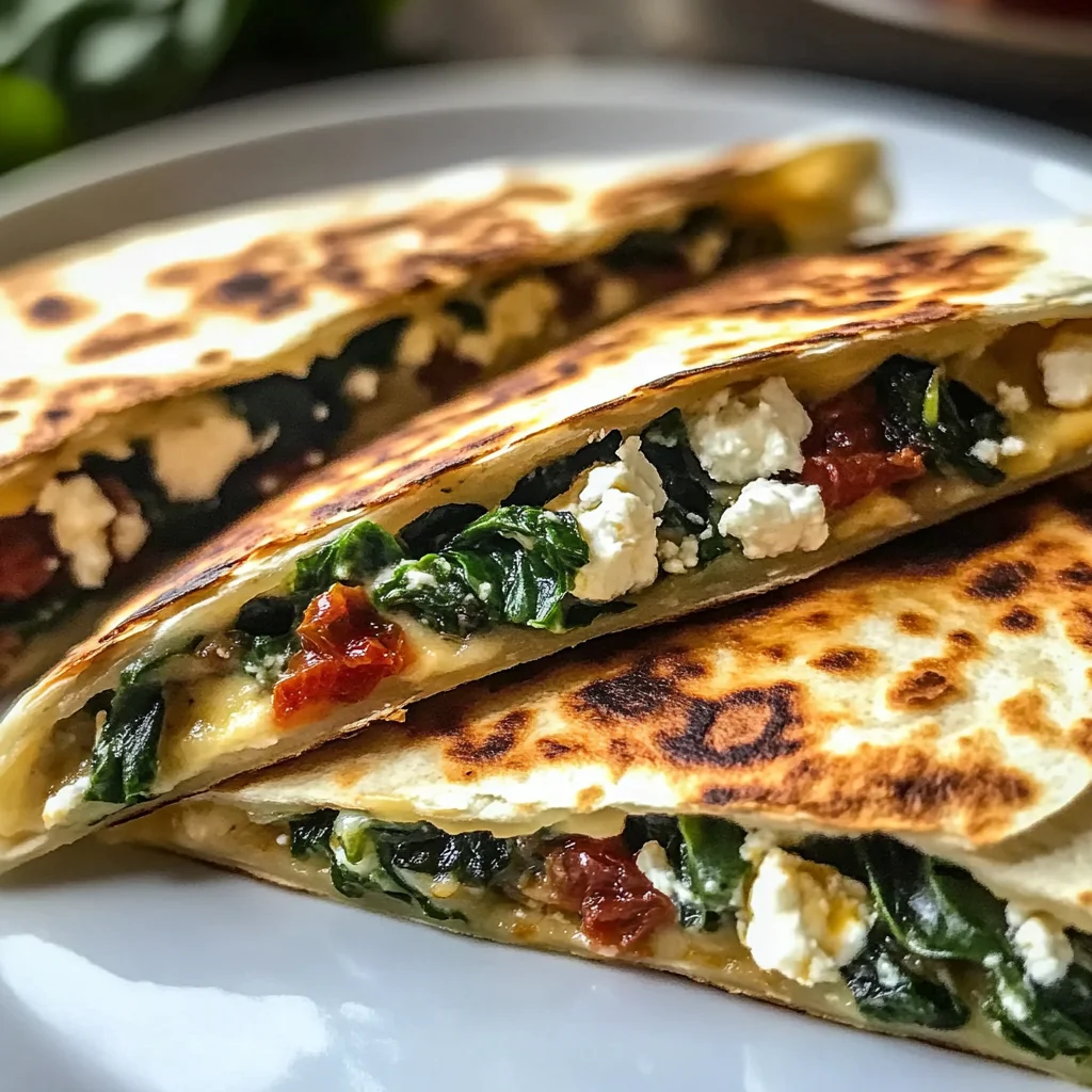 Spinach and Feta Quesadillas