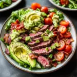 Steak Cobb Salad with Creamy Avocado Dressing {Whole30, Keto}