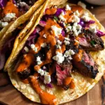 Steak Tacos with Chipotle Sauce & Roasted Cabbage Slaw