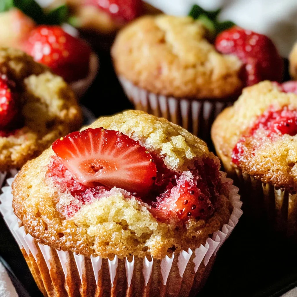 Strawberry Muffins with Frozen Strawberries