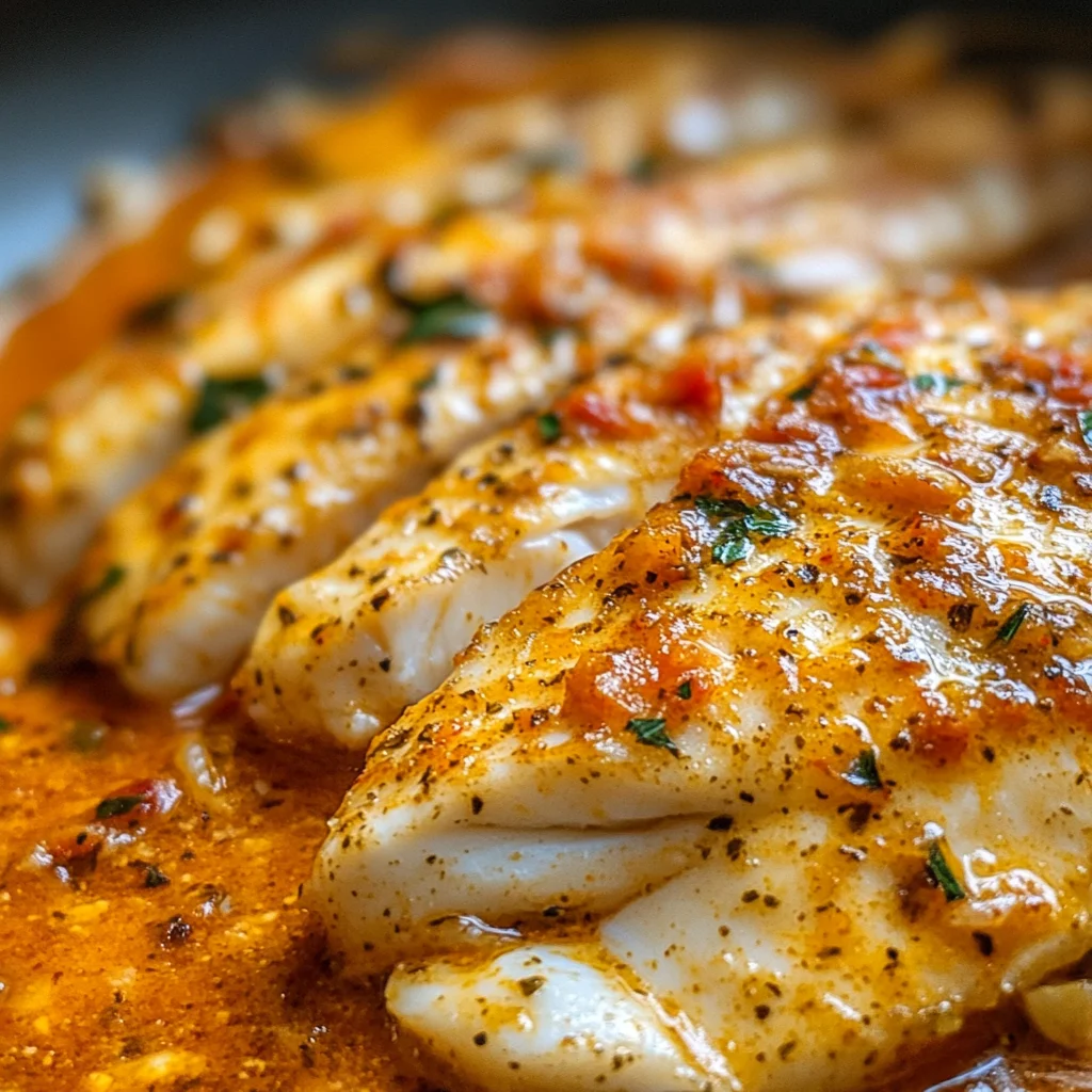 Tilapia in Roasted Pepper Sauce