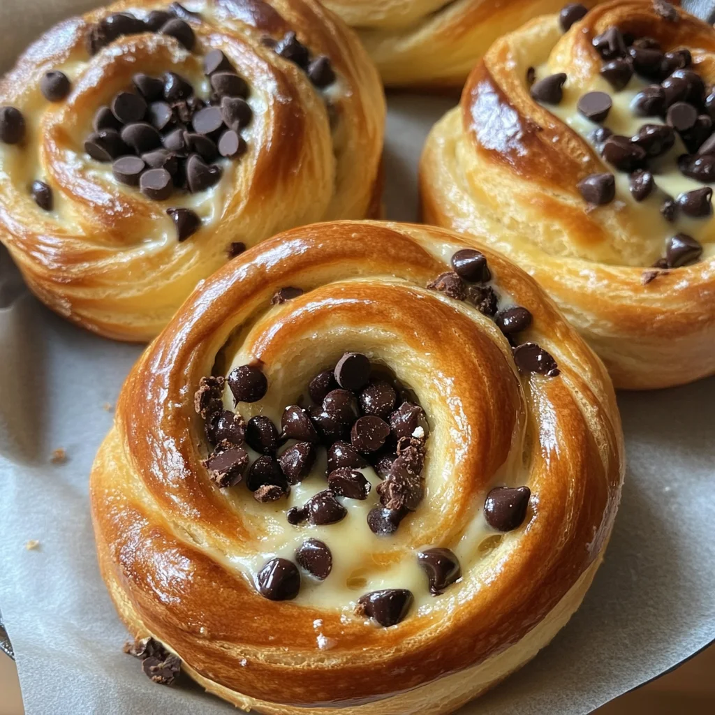Brioches Roulées Crème Vanille & Pépites de Chocolat