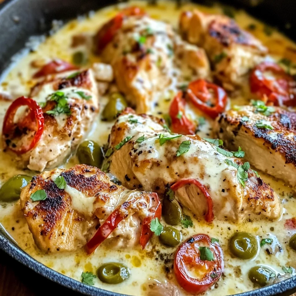 Creamy Pepperoncini Chicken Skillet Recipe - Quick & Easy