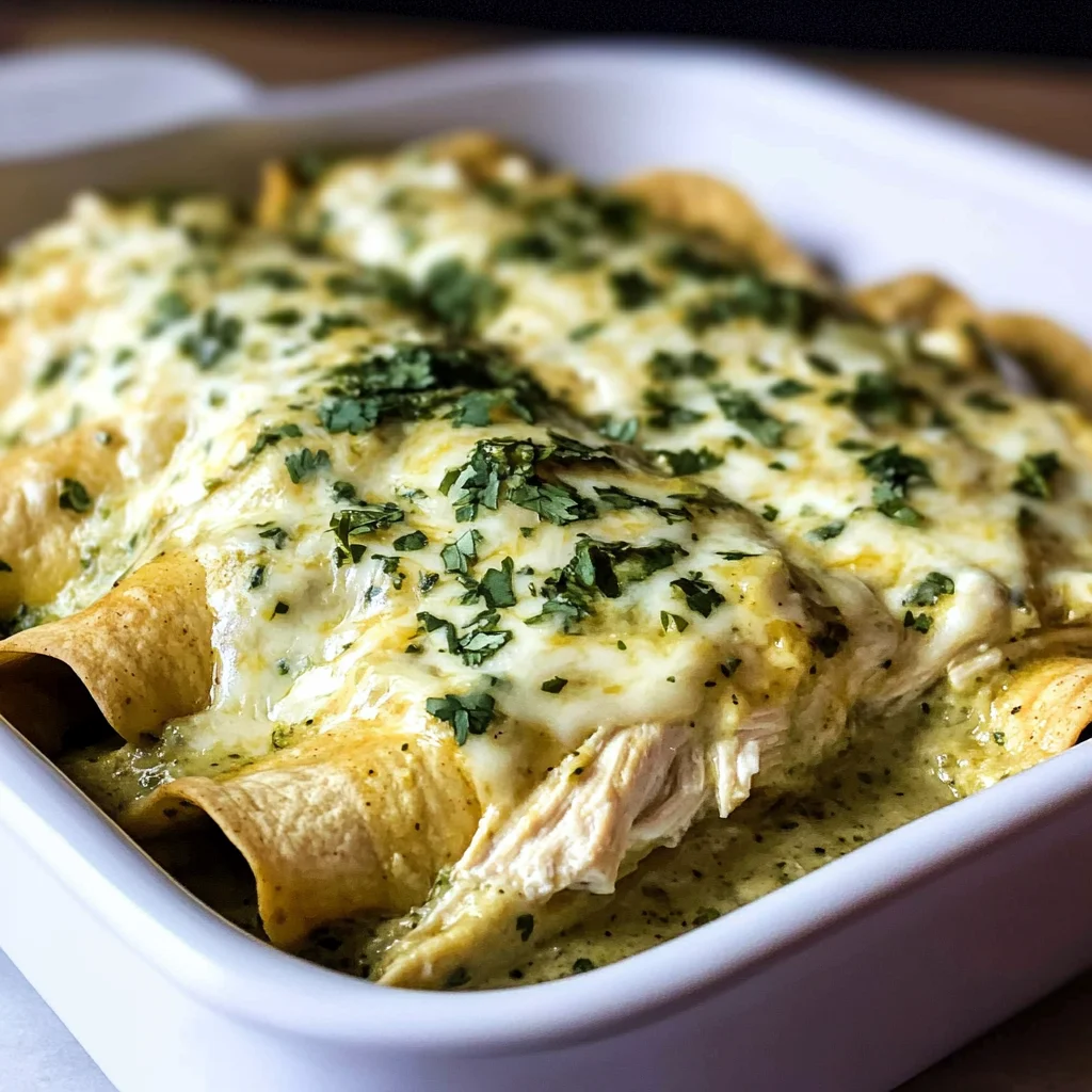 Creamy Poblano Chicken Enchiladas