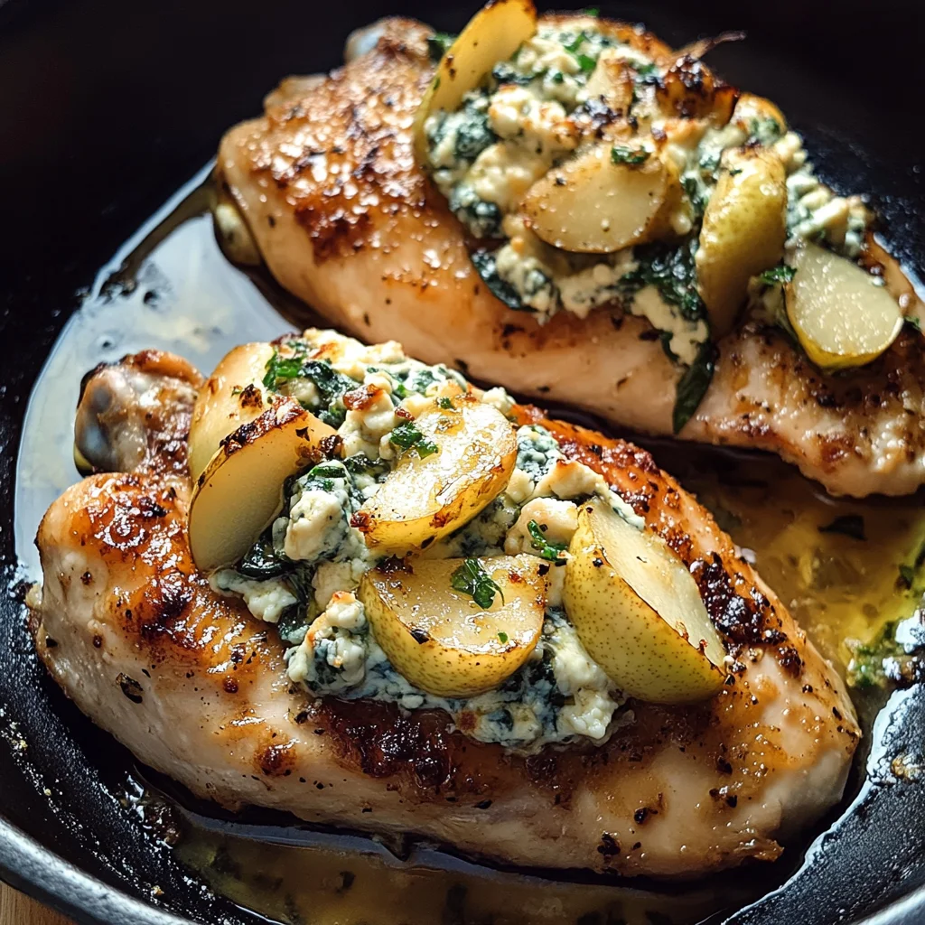 Pear and Gorgonzola Stuffed Chicken