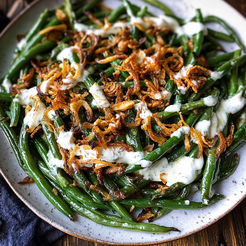 Roasted Green Beans with Buttermilk Dressing